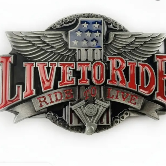 New Live To Ride Ride To Live biker belt buckle - Picture 6 of 6